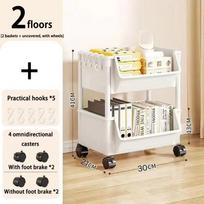 Kitchen Organizer Storage Rack Mobile Snack Toy Trolley Desk Side Book Shelf Rack Wheels