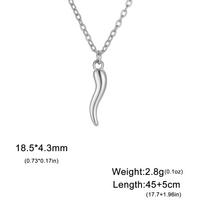 Lucky Italian Horn Pendant Necklace Chili shaped Clavicle Chain Stainless Steel Blue Eyes Lucky Horn Talisman Necklace Jewelry 40-50cm