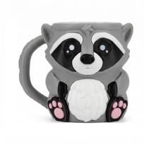 Ceramic Raccoon Shaped Ice Cream Cup Holder with Handle Durable Design Suitable for Home Office and Gift Use