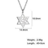 Dreamtimes Triple Spiral Triskelion Hexagram Necklace for Women Men Stainless Steel Pendant Star of David Je Jewelry Collar