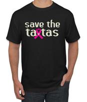 Save the Tatas Pink Cancer Survivor Ribbon Men T- Shirt M