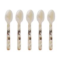 5piece Decorative Caviar Server Spoons Pearl Spoon Set For Ice Cream Coffee 5 Pieces Mother B balta