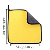 30×30Cm  Double-Sided Microfiber Car Towel,All-Purpose Cleaning Cloths Coral Fleece