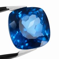 Sri Lanka 12 Ct Natural Square Cushion Cut CERTIFIED Stunning Loose Gemstone 12.5 mm approx mėlyna