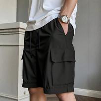 Men's All Match Relaxed Fit Elastic Waist Casual Shorts S juoda