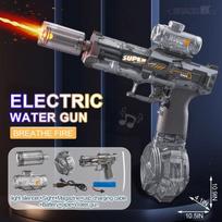Shooting Simulation Flames Electric Water Gun Toys For Kids Automatic Water Pistol With Recoil Children Summer Outdoor Beach Toy