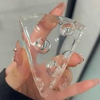 Golden Clear Jelly Squishy Toy | Soft Squeeze Bubble Fidget Toy | Decompression Sensory Toy For Office  Home | Birthday Gift