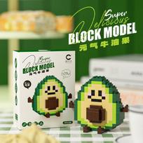 French Creative Fries Burger Fruit Puzzle Micro-Particle Building Block Toy For Kids Adults Children's Birthday Gift Holiday Present Suitable For