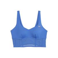 Puma X Pamela Reif Collaboration Top Corset Solid Color Casual Slim Fit Sports Bra Women Underwear Blue 525143-40 XXS