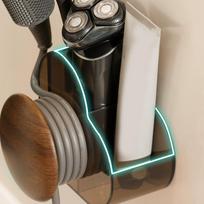 Multipurpose Wall Mounted Hair Dryer Organizers No drills Required Regulable Durable Steel ABS Construction Bathroom Storage 1