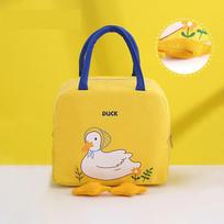 Adorable Yellow Duck Bento Bag Cute Cartoon Handbag Canvas Thermal Bag Yellow Duck