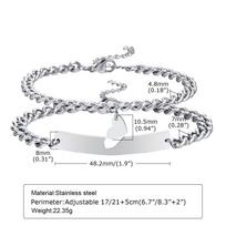 Couple Bracelet for Men Women,Stainless Steel Chain Link Wristband Adjustable,Valentine's Day Anniversary Gifts with Cards