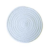 Heat Insulation Pad Cotton Rope Round Heat Insulation Pad Plate Mat Coaster Multi-color Solid Color Plate Mat Anti-scalding Table Mat Environmental (White,18cm) balta