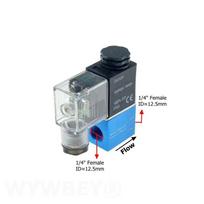 12V 24V 220V Pneumatic Solenoid Valve 2 Position 1/4 Port 2 Way Normally Closed 2V025-08 Air Compressor Magnetic Control Valve (as the picture,DC 12V)