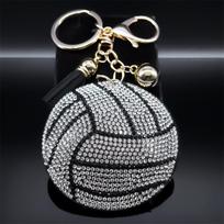 Volleyball Crystal Keychain Alloy Tassel Beach Ball Cute Sport Gift Men Women Gold Color Key Holder Car Bag Accessories Jewelry