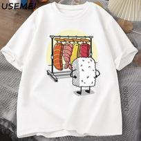Sushi Wardrobe T Shirt Women Men Funny High Quality T-shirt Cotton Graphic T Shirts Loose Short-sleeve Pritned Tshirt Man Tops S