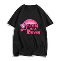 Moteriški laisvalaikio marškinėliai su System of a Down spaudiniu, vasariniai, oversized, Harajuku, apvalia iškirpte, trumpomis rankovėmis, unisex S įvairiaspalvis