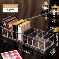 1pc Transparent cosmetic storage box, eye shadow color palette and lipstick storage box, desktop cosmetic finishing box