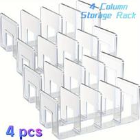 4pcs Transparent Storage Racks, Bag Organizer Wardrobe Layered Shelves, Display Rack, Other Accessory Organizer, Shelf Dividers