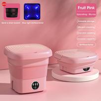 Folding Portable Mini Spin Dryer Centrifuge for Clothes Socks Underwear Dehydration EU US rožinė
