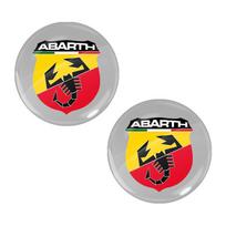 14mm Automobilio Logotipo Lipdukas Automobilio Nuotolinio Valdymo Raktui Emblema Ženklelis Abarth Punto 500 Tipo Stilo Palio Bravo Doblo Panda Ducato 2Pcs gray