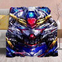 Gundam Anime Flannel Blanket - Soft Warm Perfect for Sofa, Bedding Camping Travel Office Home Decor -QJY 75x90cm