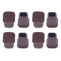 8pcs Rectangle Shape Chair Leg Covers TPE Material Brown Color Floor Protectors Anti-Scratch Protectors Indoor Furniture