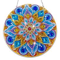 Mandala DIY Acrylic Diamond Painting Hanging Pendant Single-Sided Drill Rhinestone Diamond Art Pendants 9.25x9.25inch for Adults