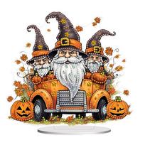 Acrylic Happy Halloween Diamond Painting Tabletop Ornaments Kit Table Top Diamond Painting Ornament Kits for Home Office Decor