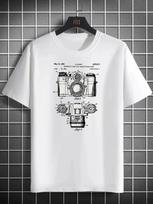Vintage Camera Blueprint Graphic T- Shirt Photographer Retro Film Tee 2XL