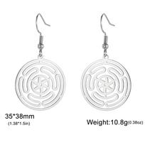 Lucktune Wheel Of Hecate Drop Earrings Stainless Steel Women's Earrings Vintage Triple Moon Goddess Jewelry Magic Amulet Gift