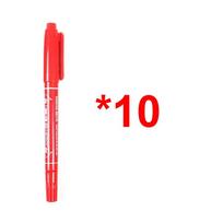 100/10Pcs Dual Tip 1.0/0.5 mm Nib Marker Waterproof Black Red Blue Oily Manga Art Marker Pens Student School Office Stationery
