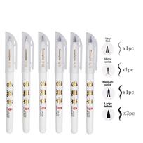 6Pcs/set Hand Lettering Pens, Calligraphy Pens, Brush Markers Set, Soft and Hard Tip, 4 Size  for Beginners Writing Art Drawings