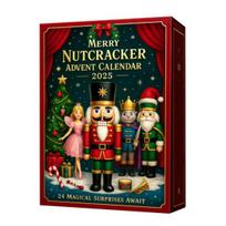 Linksmas Spragtuko Advento Kalendorius 2025 24 Dienos Akrilinis Papuošimas su Staigmenomis Miniatiūromis Kalėdų Atgalinio Skaičiavimo Dekoracija Eglutei ir Šventiniam Ekspozicijai A