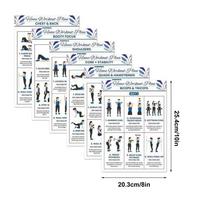 6pcs Yoga Dumbbell Stretching Workout Poster Workout Posters for Dorm Office Home Gym Full Body Home Gym Fitness Guide 10x8