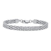 Vnox 6mm Mesh Link Chain Bracelets for Men Women,Stainless Steel  Italian Chains Wristband Gift Jewelry, 17/19/21CM 17cm
