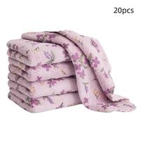 20pcs Absorb Water Wipe Cloth Square Microfiber Cleaning Cloth Durable Scouring Pad  Window 25cm violetinė