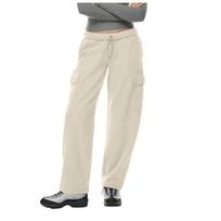 Women's Causal Drawstring High Waist Baggy Straight Leg Joggers Sweatpants With Pockets L smėlis