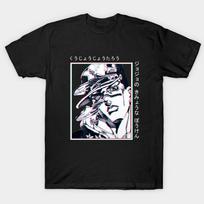 Madingi šaunūs Kujo Jotaro atspaudu marškinėliai Harajuku Anime JoJo's Bizarre Adventure Gatvės stiliaus marškinėliai Hip Hop viršūnės Vasaros viršus L