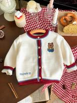 Autumn/Winter Family Preppy Striped Romper & Teddy Bear Sweater Set for Infants, Toddlers & Parents Kids 150