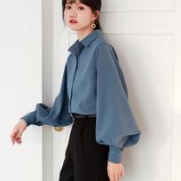Autumn and Winter New Retro Hong Kong Style Niche Lantern Sleeves Versatile Loose College Style Shirts for Women S