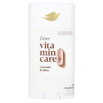 Dove, Vitamin Care+ dezodorantas, kokosų ir taukmedžio sviestas, 2,6 uncijos (74 g)