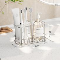 Minimalist Stainless Steel Toothbrush Holder Toothbrush Toothpaste Mouthwash Cup Home Tabletop Storage Rack Bathroom Accessories
