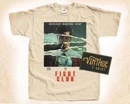 Fight Club V1 Marškinėliai Tee Filmo Plakatas Vintage Natūralūs Marškinėliai dydžiai nuo S iki 5XL 2XL