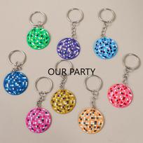 8Pcs 70s Disco Ball PVC Keychain Backpack Pendant for Music Disco Theme Birthday Bachelorette Retirement Party Favors Decoration
