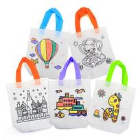 Diy 2Pcs Graffiti Bag Coloring Markers Handmade Painting Non Woven Bags Children Arts Crafts Color Filling Drawing Party Toy