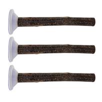 3pcs Comfortable Parrots Resting Perches Suction Cup Parrots Grinding Stand for Healthy Feet Exercise
