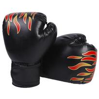 PU Leather Sparring Gloves Muay Thai Boxing Gloves Kickboxing Gloves  Children black-Adult