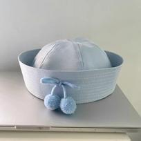 Plaid Bow Japanese Sailor Hat Breathable Navy Beret Cap Fashion Big Head Basin Hat  Captain Hats 1