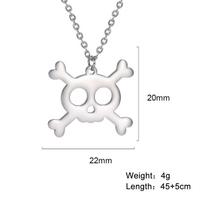 LIKGREAT Halloween Skull Necklace Hollow Pendant Goth Choker for Women Men Stainless Steel Party Hip Hop Punk Jewelry Gifts Steel Color